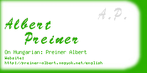 albert preiner business card